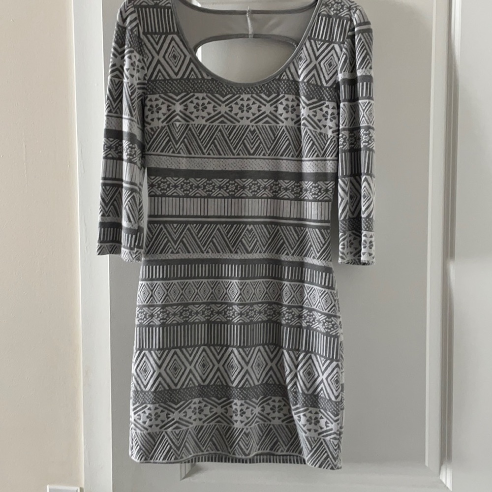 Tribal print body con dress